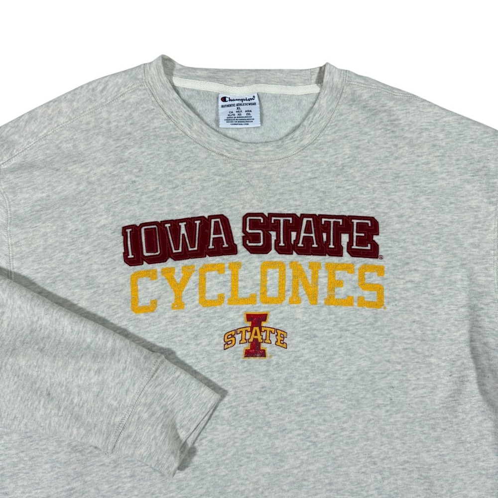 Iowa State Cyclones Champion Sweatshirt Men's‎ XL Gray Crewneck NCAA Logo
